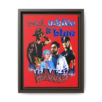 rw&b lives matter - framed canvas art (red)