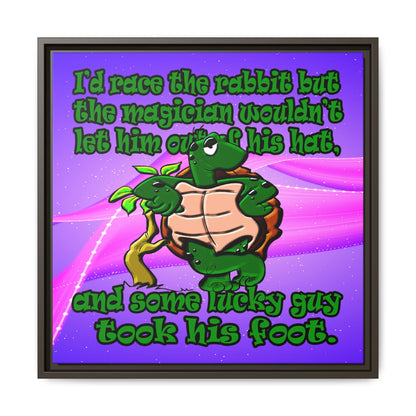 turtle race - framed canvas art (purple-pink wave)