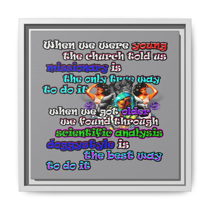 doggystyle - framed canvas art (grey)