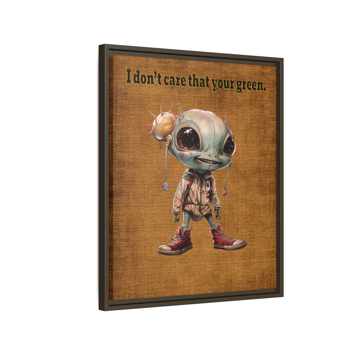 I don't care that your green - framed canvas art (brown papyrus)