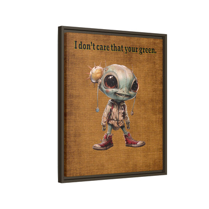 I don't care that your green - framed canvas art (brown papyrus)