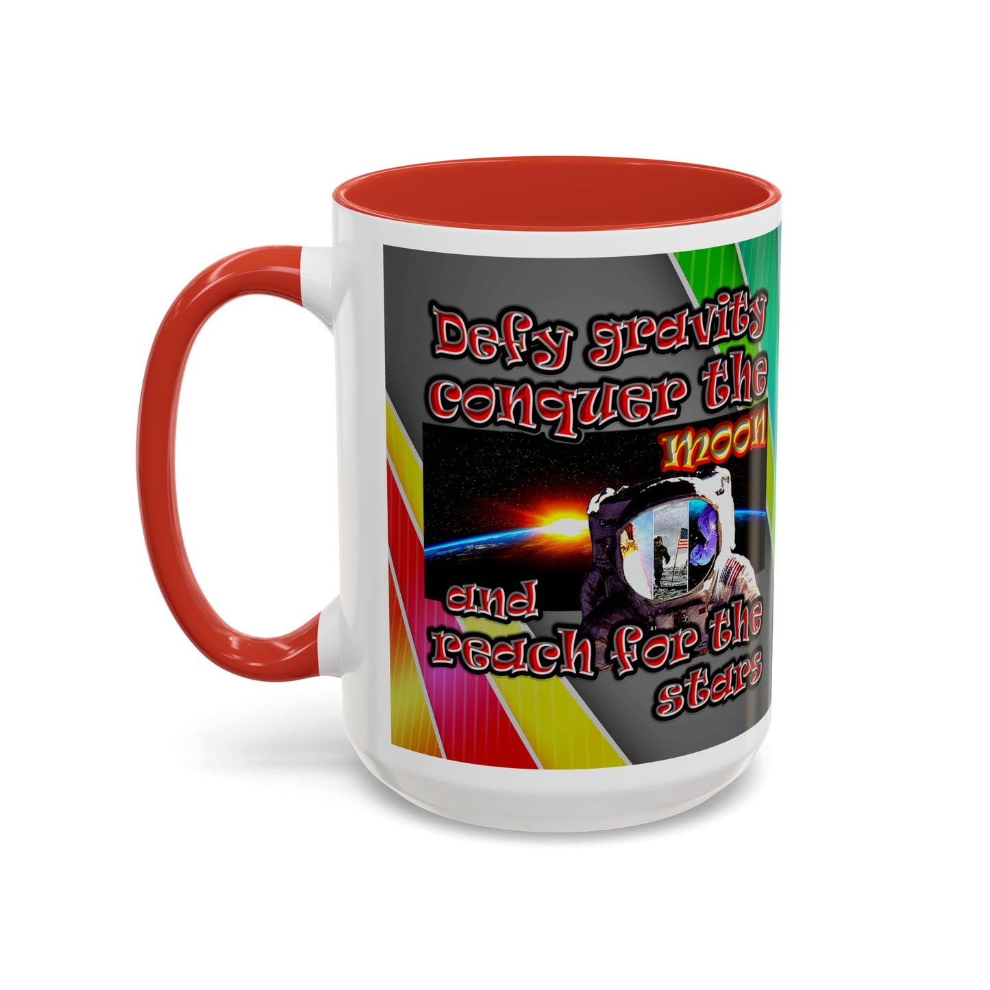 defy conquer reach - Accent Mug (rainbow split)