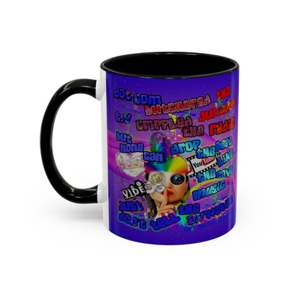 drop the beat - Accent Mug (purple-pink wave)