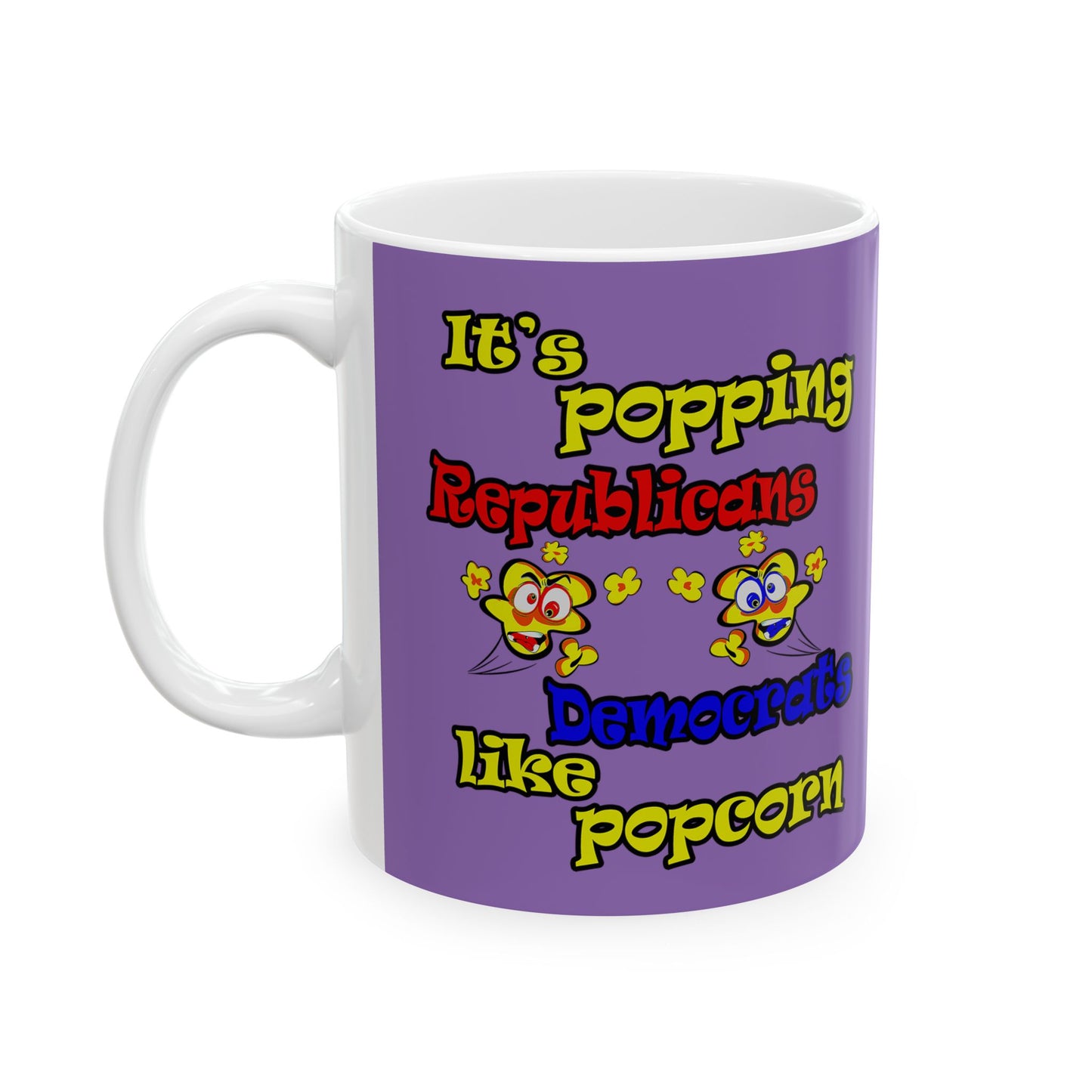 popping like popcorn - White Mug (light purple)