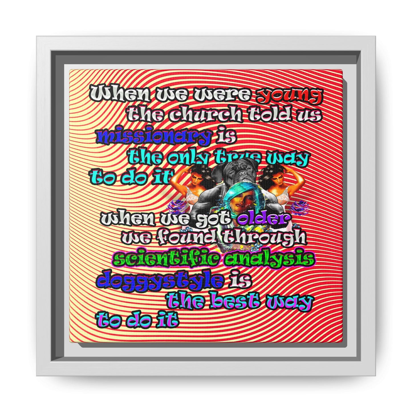 doggystyle - framed canvas art (yellow-orange wave)