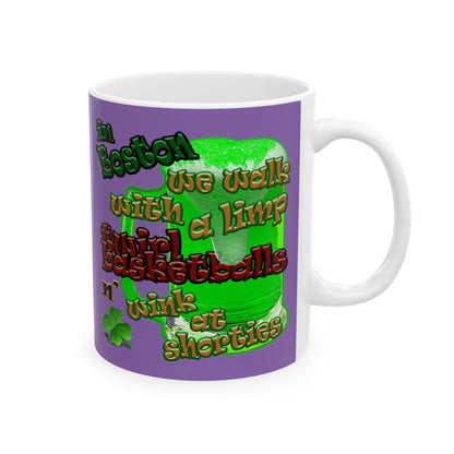 celtics logo - White Mug (light purple)