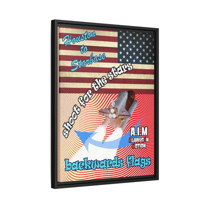 shoot for the stars - framed canvas art (yellow-orange wave)