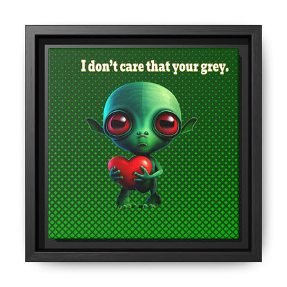 I don't care that your grey - framed canvas art (logo green)