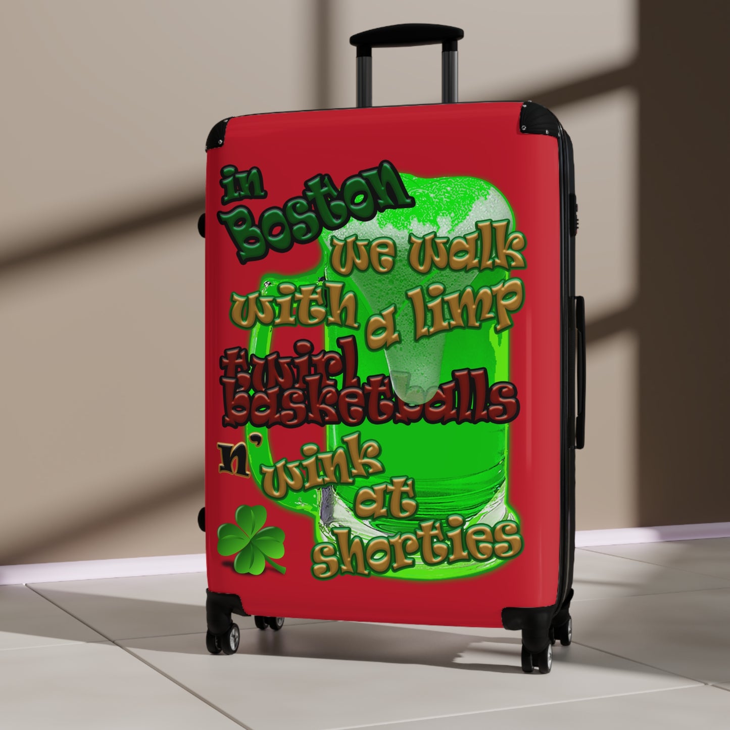 celtics logo - Suitcase (dark red)