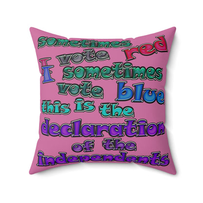 declaration of the independents - Faux Suede Square Pillow - (light pink)