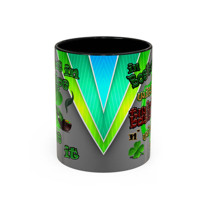 celtics logo - Accent Mug (rainbow split)