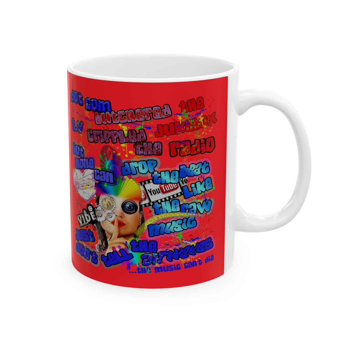 drop the beat - White Mug (red)
