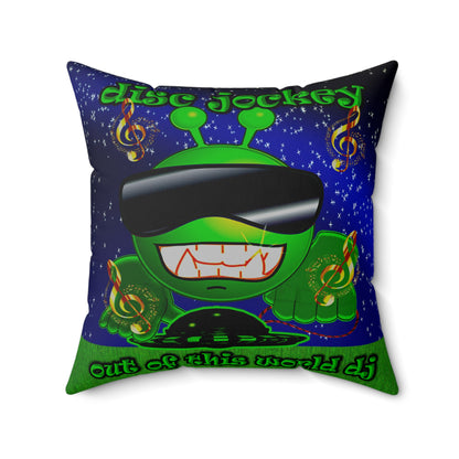 disc jockey - Spun Polyester Square Pillow - ('snoops' background)