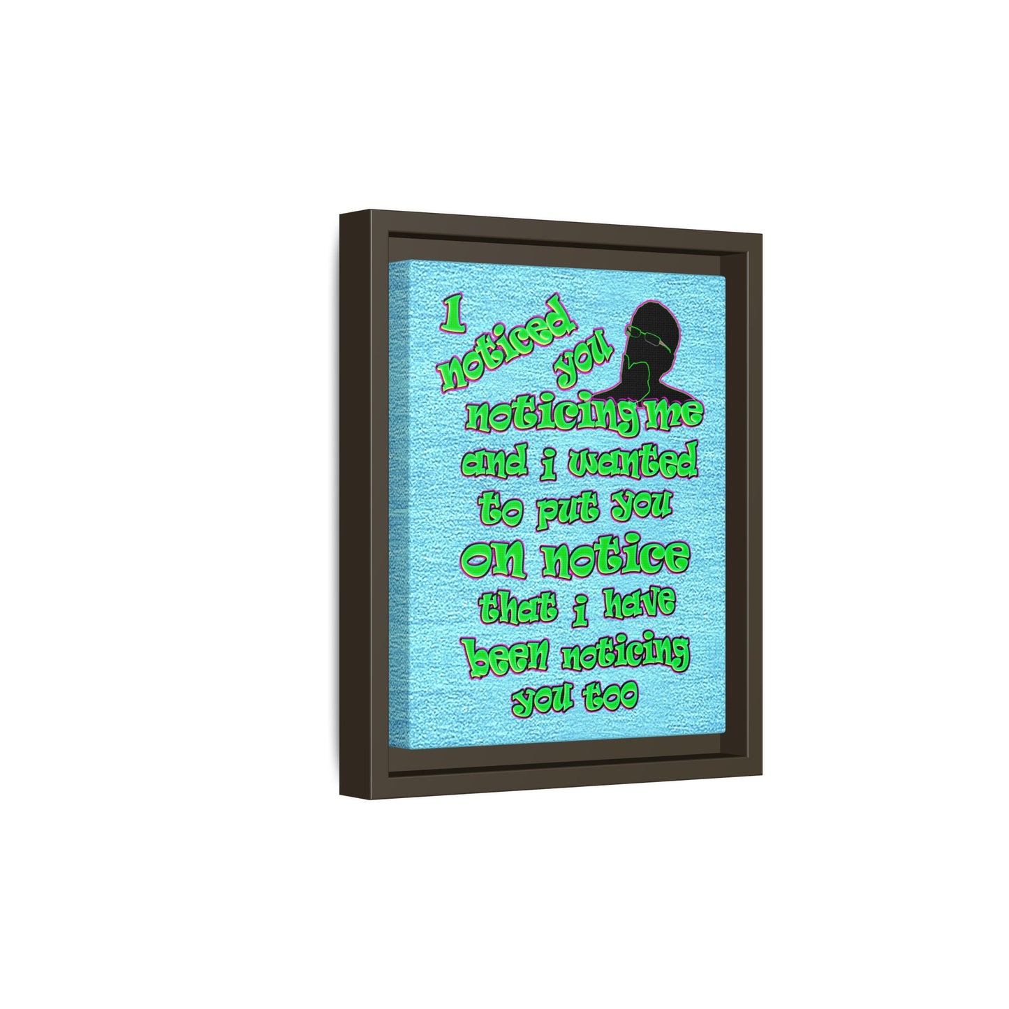 noticed you noticing - framed canvas art (faded blue)