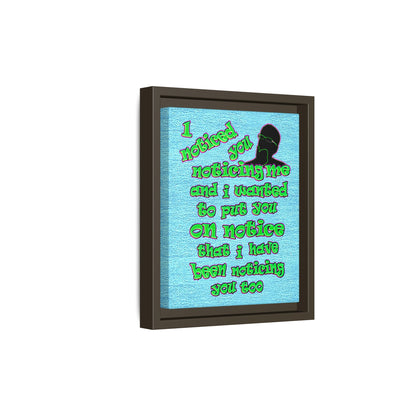 noticed you noticing - framed canvas art (faded blue)