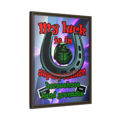 my luck - framed canvas art (grey-pink wave)