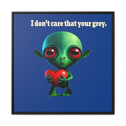 I don't care that your grey - framed canvas art (dark blue)