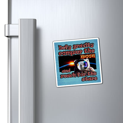 defy conquer reach - Magnets - (faded blue)