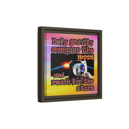 defy conquer reach - framed canvas art (color blur)