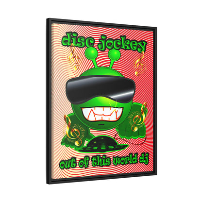 disc jockey - framed canvas art (yellow-orange wave)