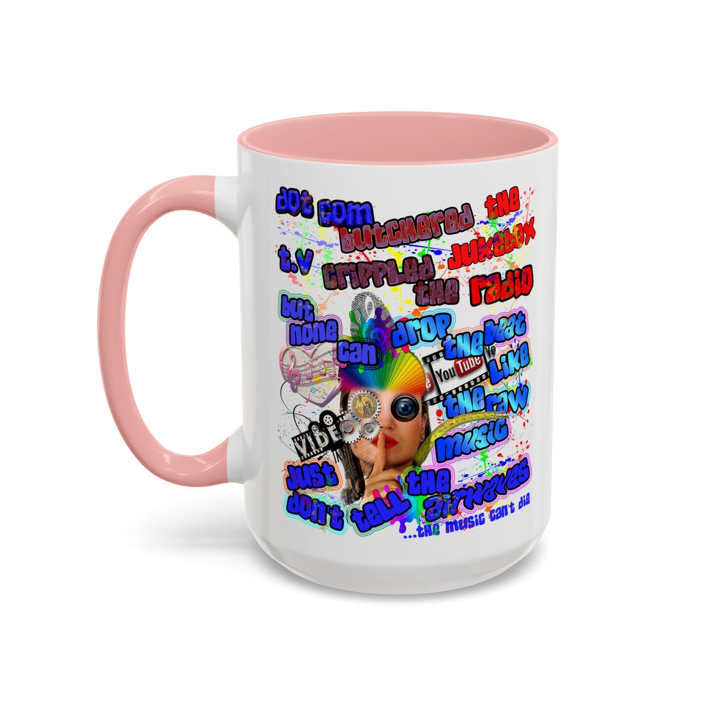 drop the beat - Accent Mug (white)