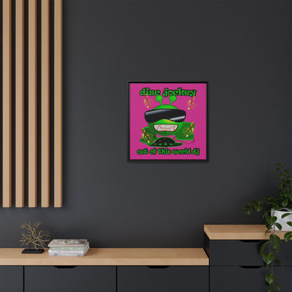 disc jockey - framed canvas art (pink)