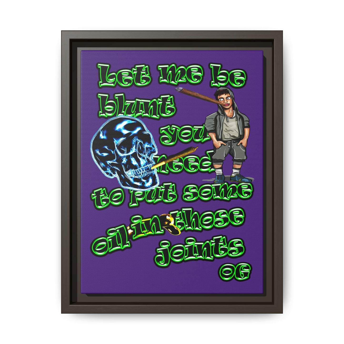 og - framed canvas art (purple)