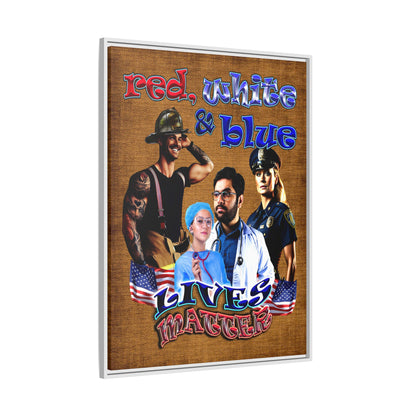 rw&b lives matter - framed canvas art (brown papyrus)