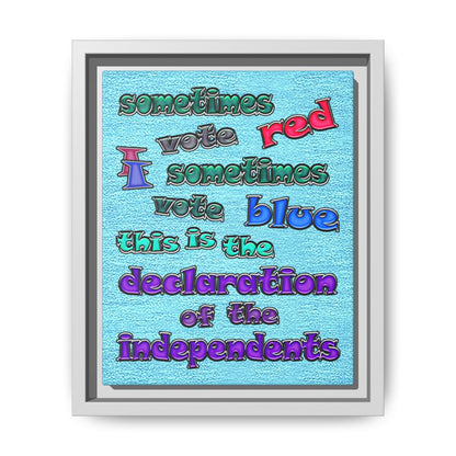 declaration of the independents - framed canvas art (faded blue)