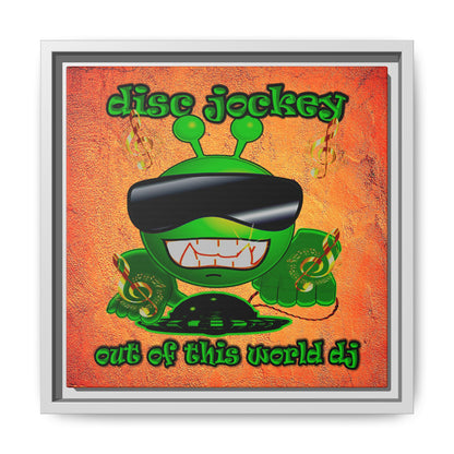disc jockey - framed canvas art (burnt orange)