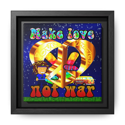 love peace - framed canvas art ('snoops' background)