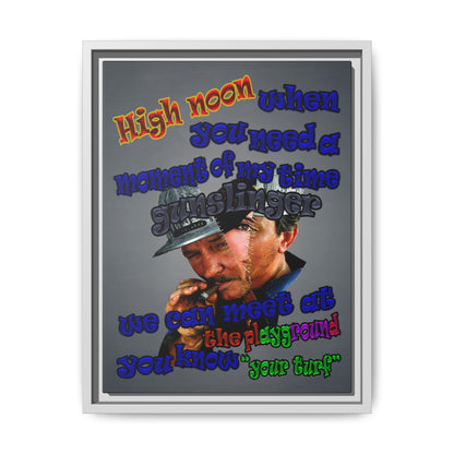 high noon - framed canvas art (grey-light grey)