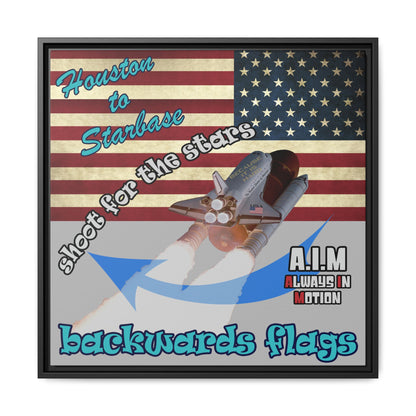 shoot for the stars - framed canvas art (light grey)