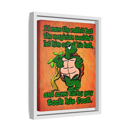 turtle race - framed canvas art (burnt orange)