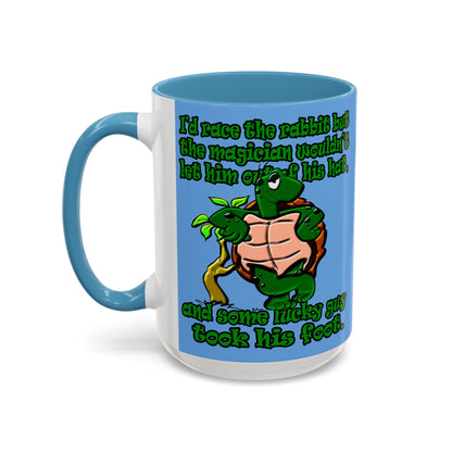 turtle race - Accent Mug (light blue)