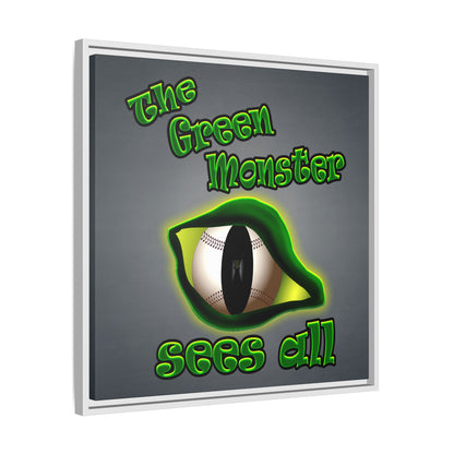 green monster - framed canvas art (grey-light grey)