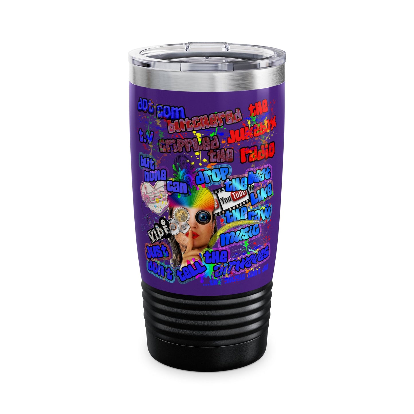 drop the beat - Ringneck Tumbler, 20oz (purple)