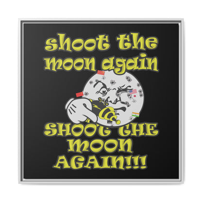shoot the moon again - framed canvas art (black)