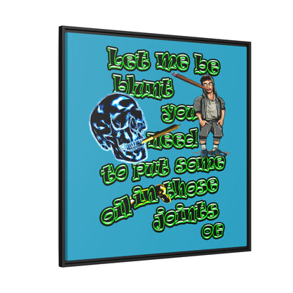 og - framed canvas art (turquoise)