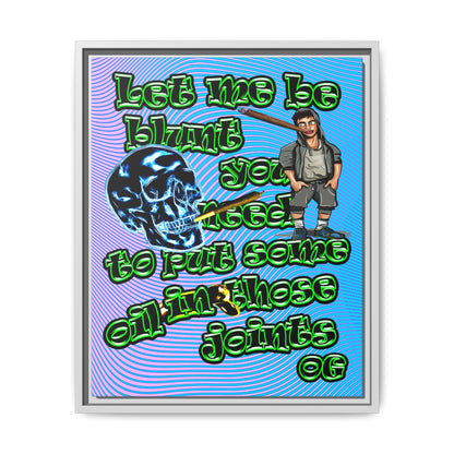 og - framed canvas art (light blue-purple wave)