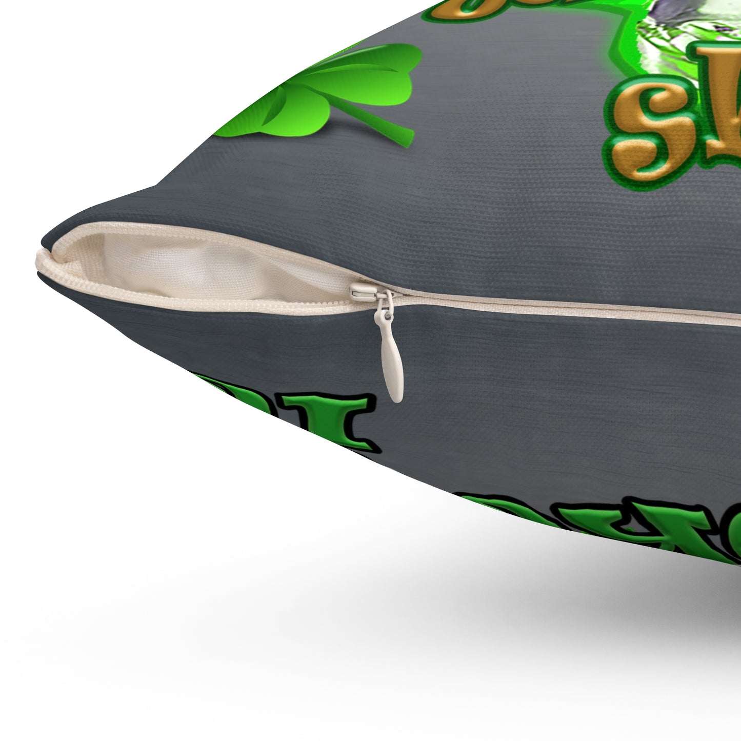 celtics logo - Spun Polyester Square Pillow - (grey-light grey)