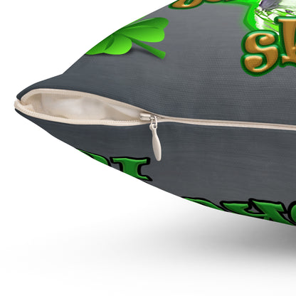celtics logo - Spun Polyester Square Pillow - (grey-light grey)