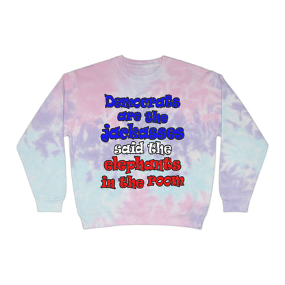 donkeys and elephants - Unisex Tie-Dye Sweatshirt