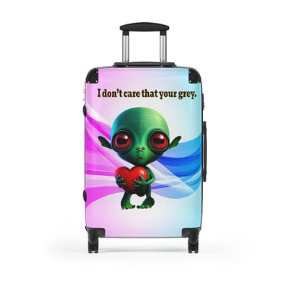 I don't care that your grey - Suitcase (light blue-pink wave)