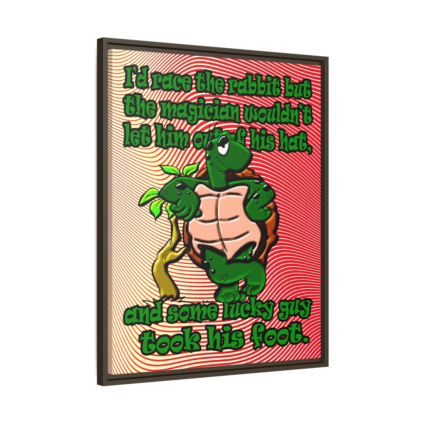 turtle race - framed canvas art (yellow-orange wave)