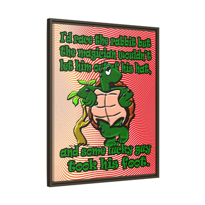 turtle race - framed canvas art (yellow-orange wave)