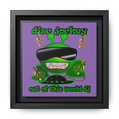 disc jockey - framed canvas art (light purple)