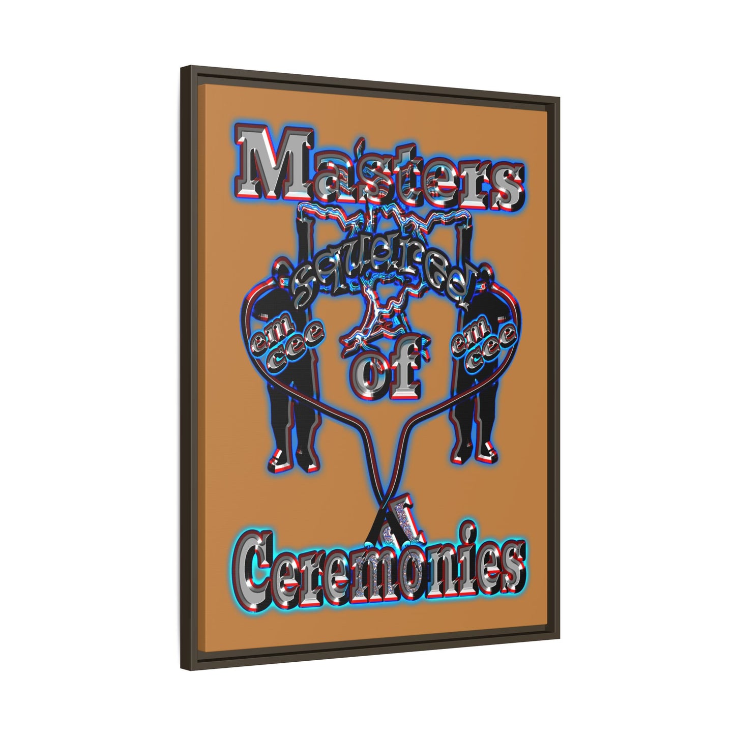 em cee squared - framed canvas art (light brown)