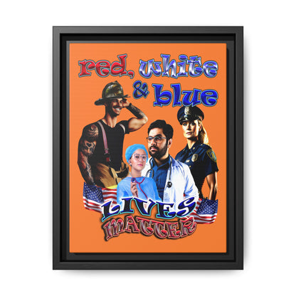 rw&b lives matter - framed canvas art (crusta)