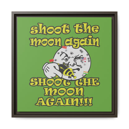 shoot the moon again - framed canvas art (green)